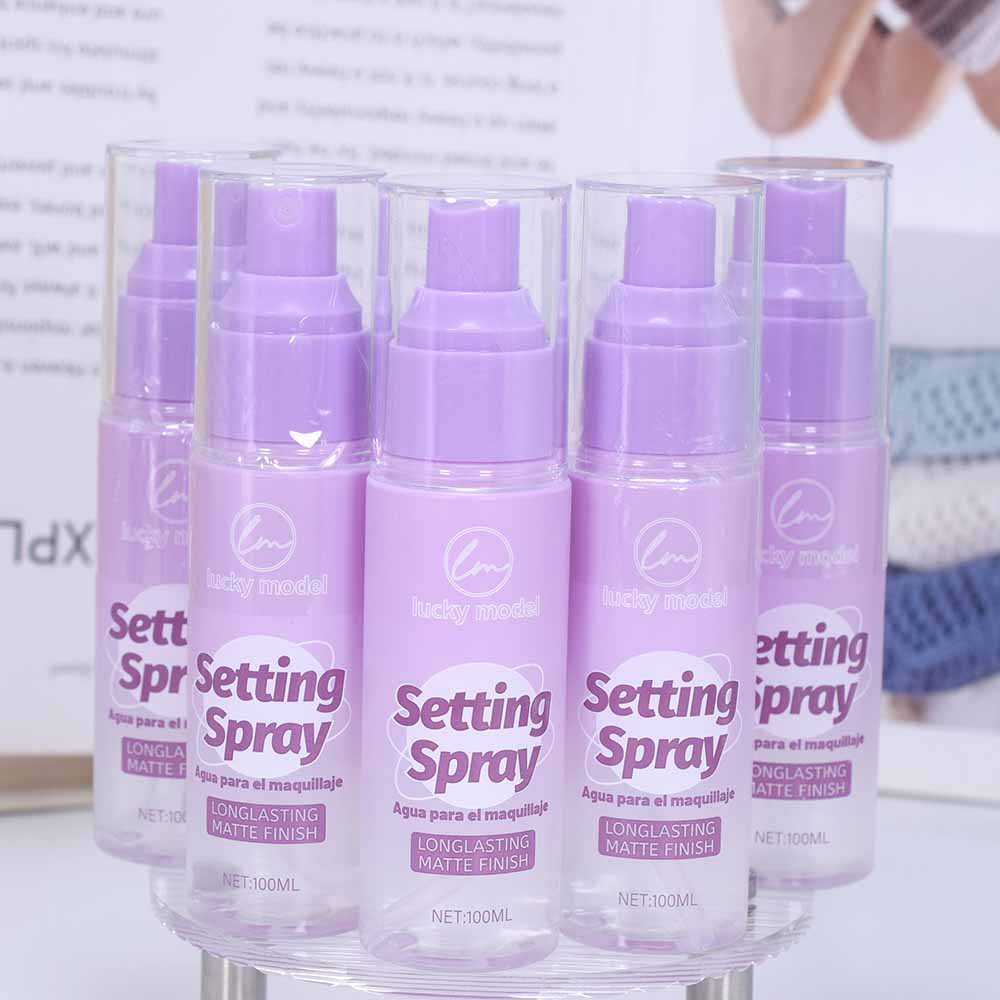 Foreign trade LUCKY MODEL Setting Water 2051B purple bottle Setting spray New 100ML matte finish full figure