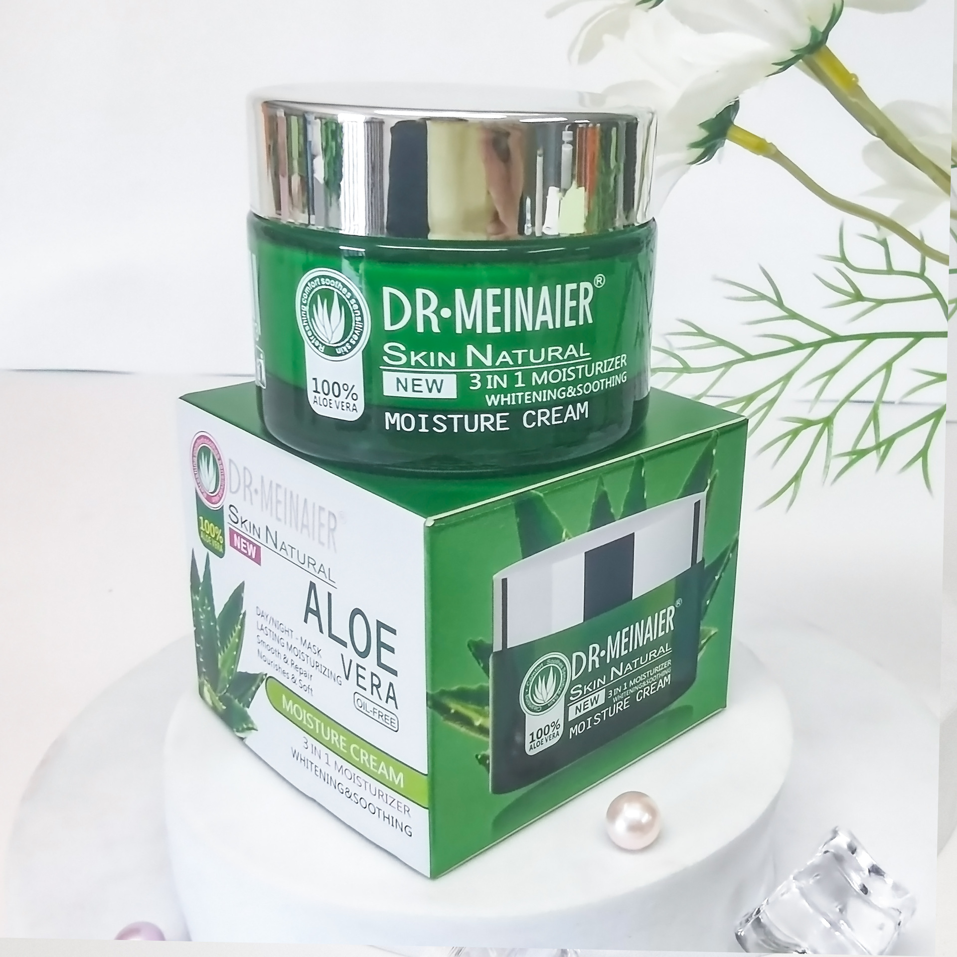 Cross-border exclusive aloe Vera Moisturizing Repair Cream, Essence Cream, Double Moisturizing Brightening Nourishing Cream, wholesale for export full figure