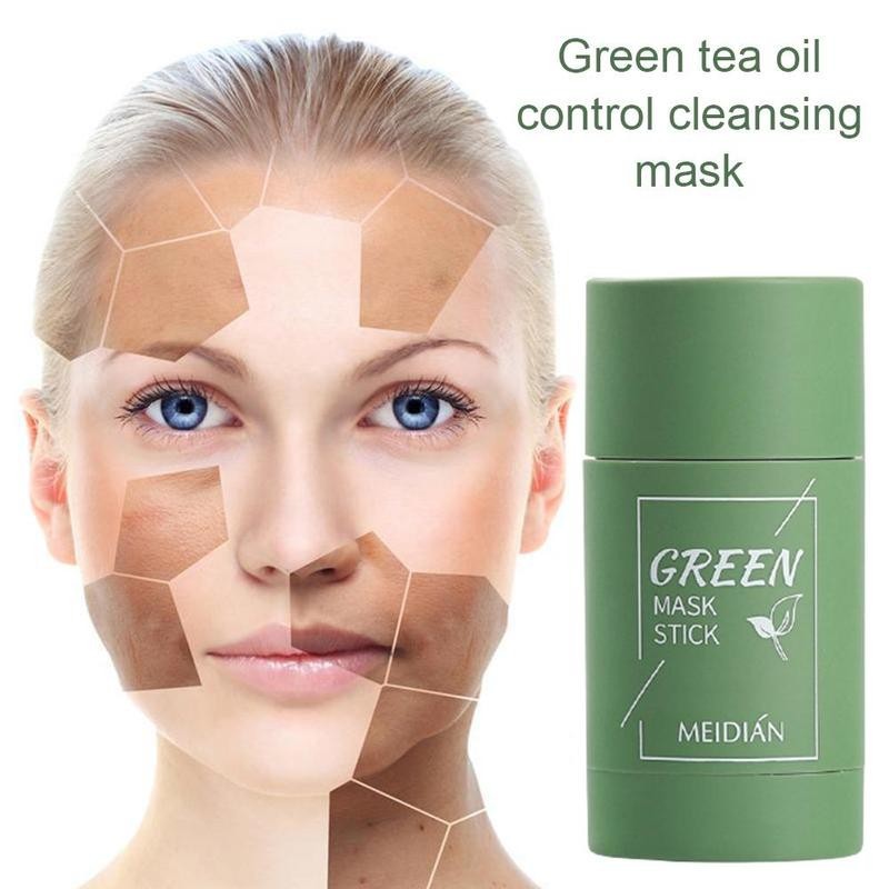 Meidian Green Tea Oil-Control, Cleansing and Acne-Removing Solid Mask Eggplant Deep Cleansing Pore Shrinking Stick Cross-border Exclusive Supply Specification drawing