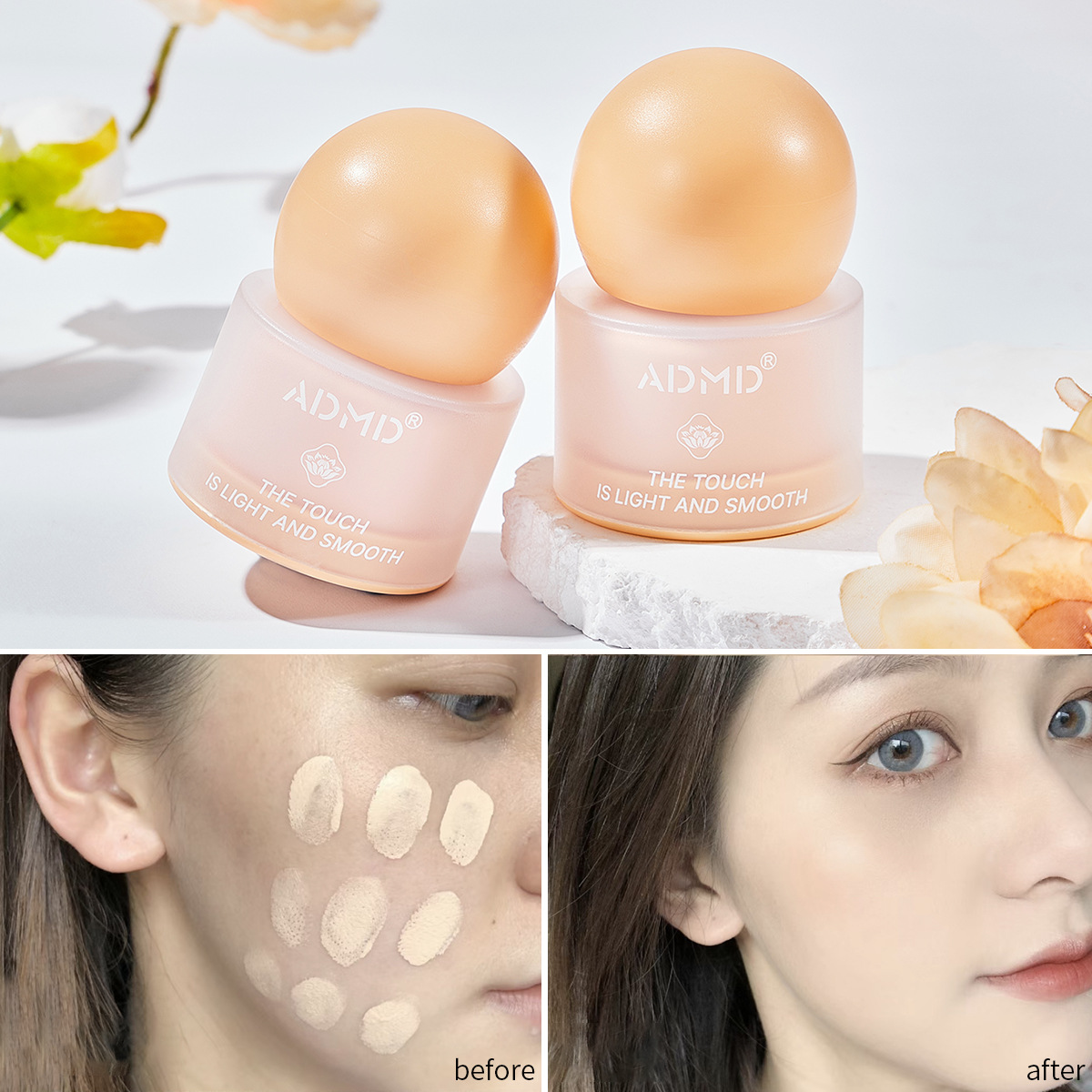 ADMD Small Round Cap Penetrating Soft Foundation for Long-lasting Setting, Light Concealing and Pore-Hiding bb Cream Isolation Foundation Application Scenario