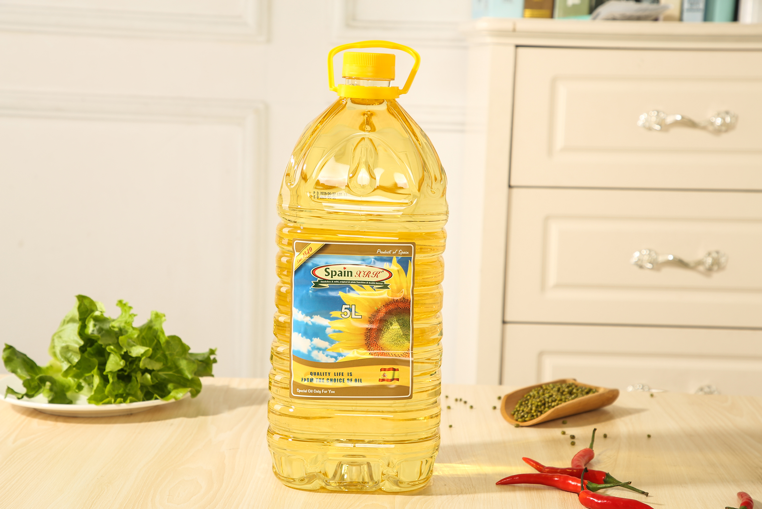 Original bottle, original packaging, 5-liter Spanish imported sunflower oil, pressed mellow and fragrant, non-GMO edible oil Specification image