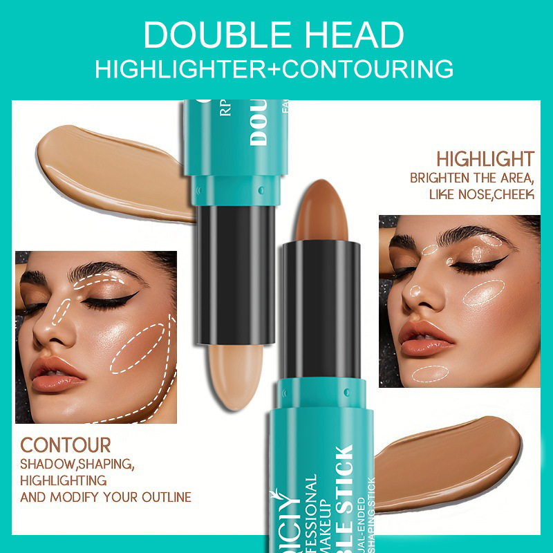 【 Exclusive for Export 】 Double-headed contouring stick, two-in-one, long-lasting waterproof, no makeup smudging, brightening skin tone, contouring and concealing blemishes Application Scenario