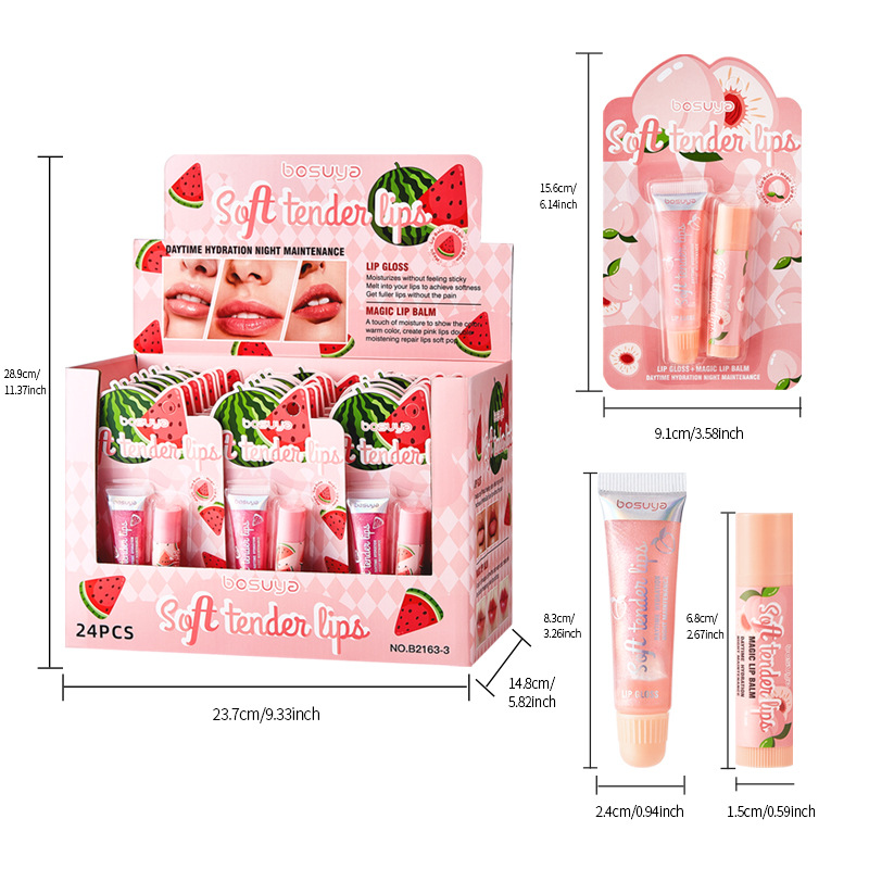 Wholesale of BOSUYA Thermochromic Lip Balm + Pearlescent Lip Oil 2-tube set and fruit lip balm set exclusively for cross-border supply Application Scenario