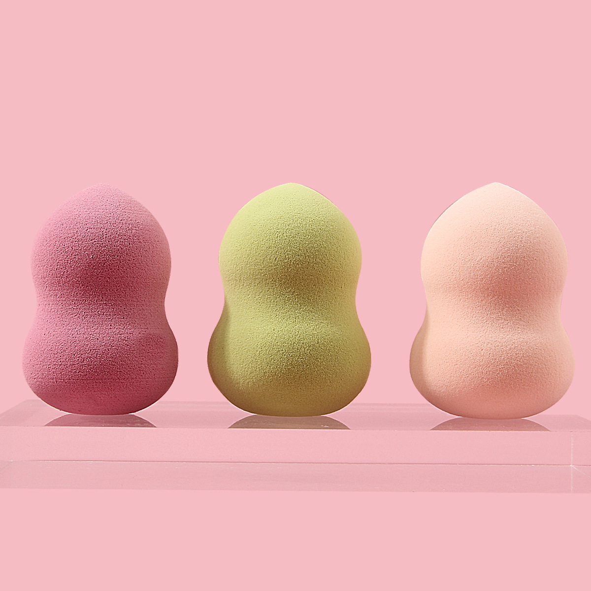 3 multi-color gourd beauty eggs, super soft, dry and wet dual-purpose, non-powder makeup eggs, foundation liquid makeup sponge eggs details Picture