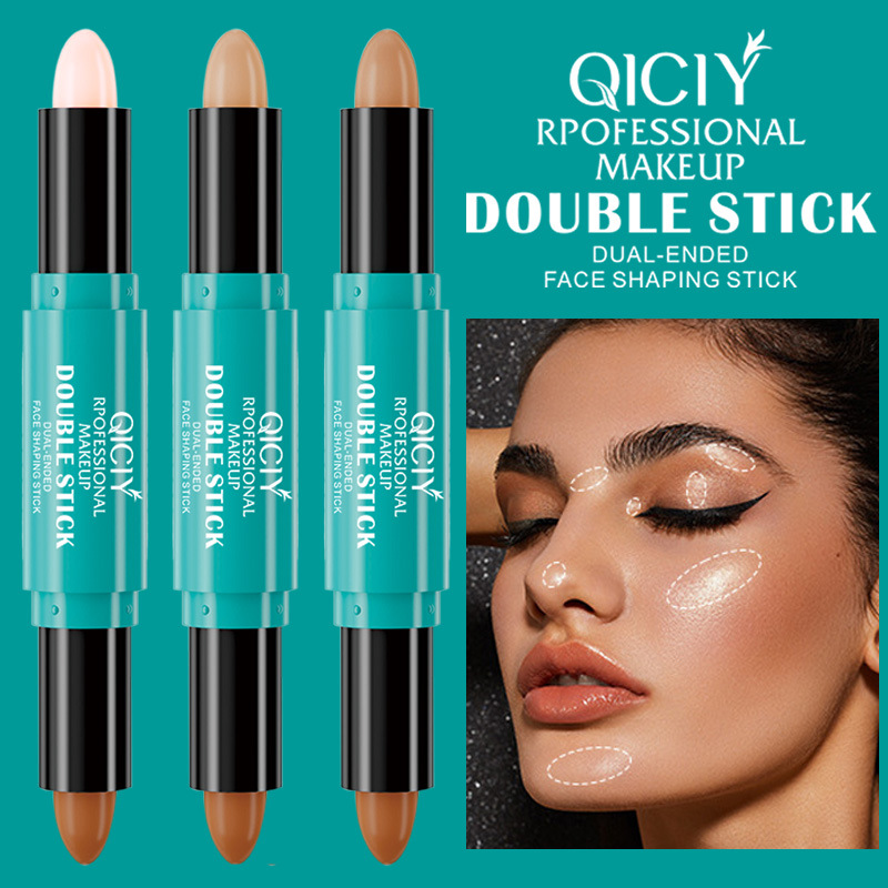 【 Exclusive for Export 】 Double-headed contouring stick, two-in-one, long-lasting waterproof, no makeup smudging, brightening skin tone, contouring and concealing blemishes full figure