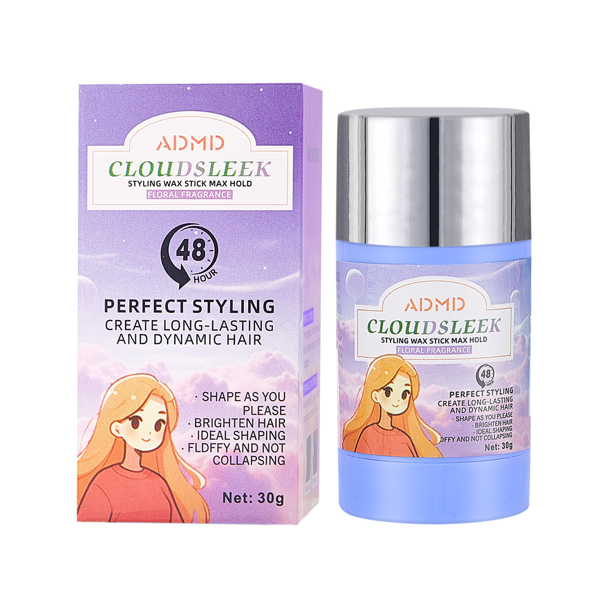 Cross-border exclusive ADMD solid hair wax sticks, hair clipping sticks, styling hair clipping cream, matte long-lasting styling hair wax sticks Item Picture