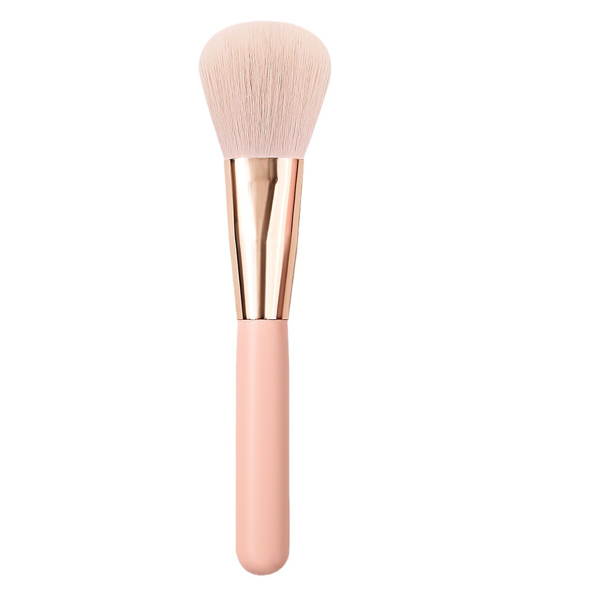 Single nude pink wooden handle loose brush soft bristles setting blush brush, no powder intake and no shedding makeup brush wholesale Item Picture