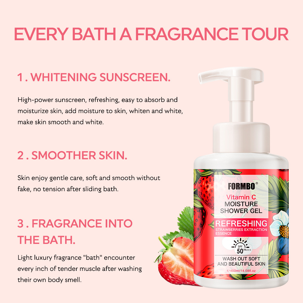 【 Exclusive for Foreign Trade 】FORMBO Vitamin C Body Wash Moisturizes, soothes and rejuvenates the skin, gently cleanses and exfoliates Application Scenario
