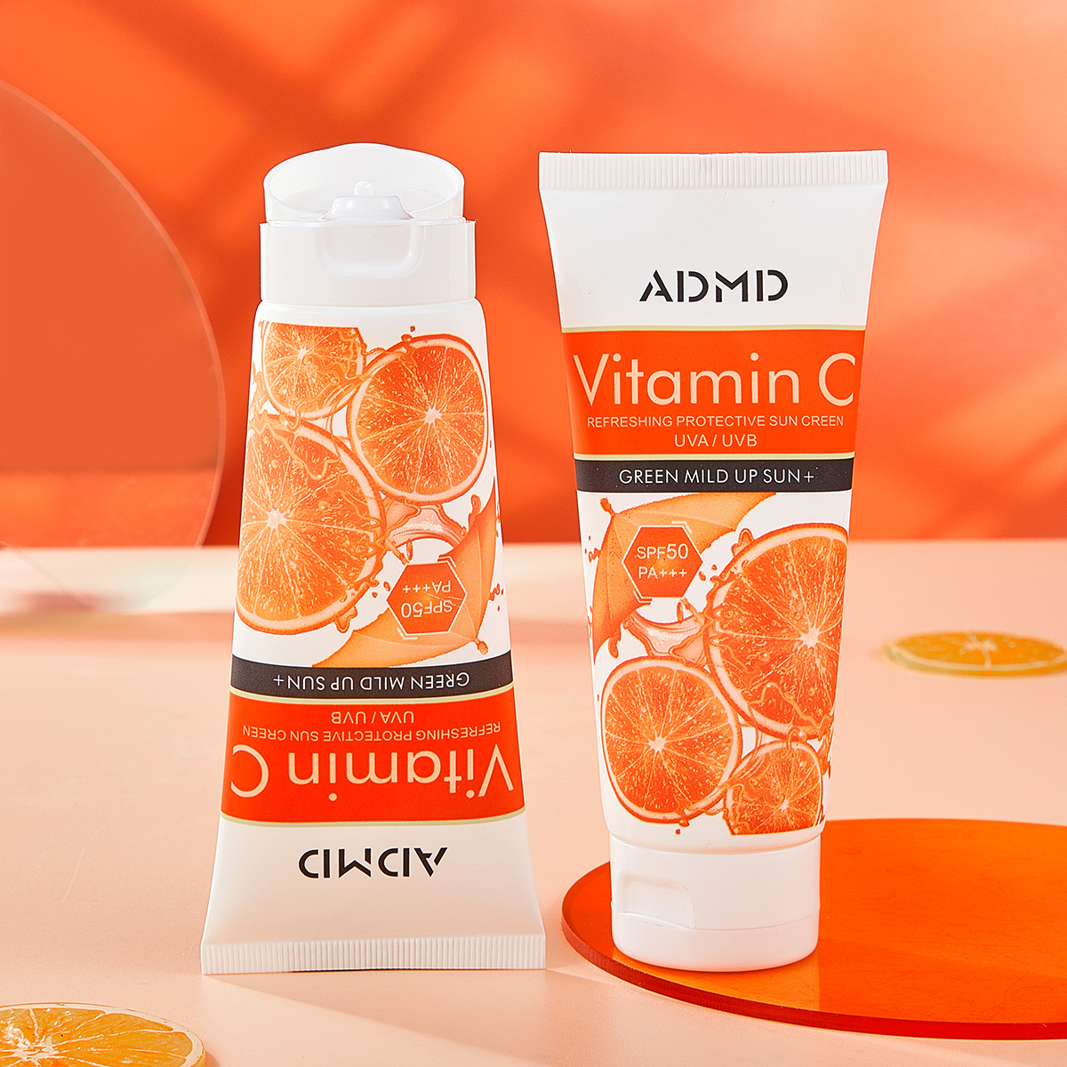 Cross-border exclusive ADMD Vitamin c sunscreen Amazon bestseller for outdoor protection, refreshing film formation, non-sticky Specification drawing