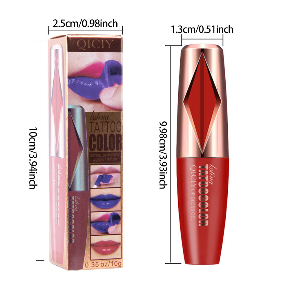 Cross-border MSDS bestseller QICIY peel-off lip gloss, non-fading and non-sticking to cups, peel-off red lip gloss FDA wholesale Item Picture