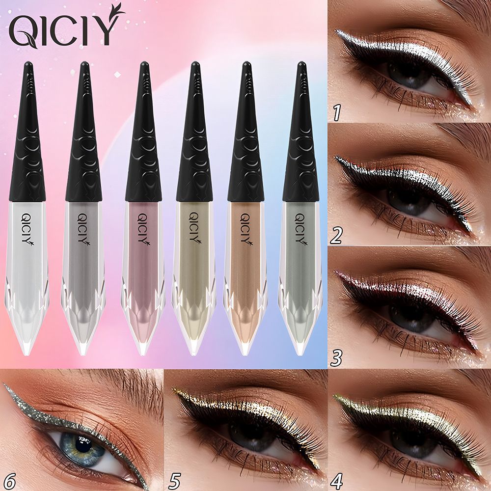 Cross-border exclusive QICIY+ 6-color pearlescent sparkling eyeliner, waterproof, oil-proof, quick-drying, easy to remove, no smudging, long-lasting details Picture