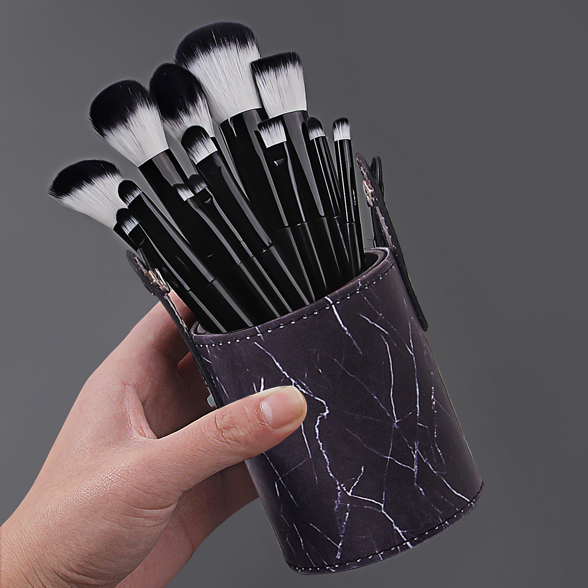 13-piece makeup brush set, soft bristle loose powder contour brush, complete set of soft bristle beauty tools, sponge powder puff, storage bucket Specification drawing