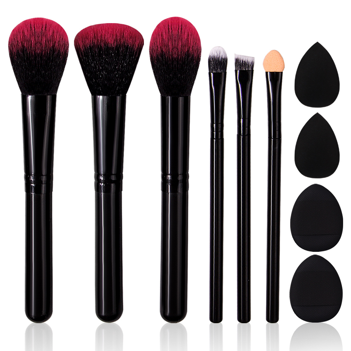 6-piece makeup brush set for beginners, mini thumb sponge powder puff, complete portable beauty tools wholesale full figure