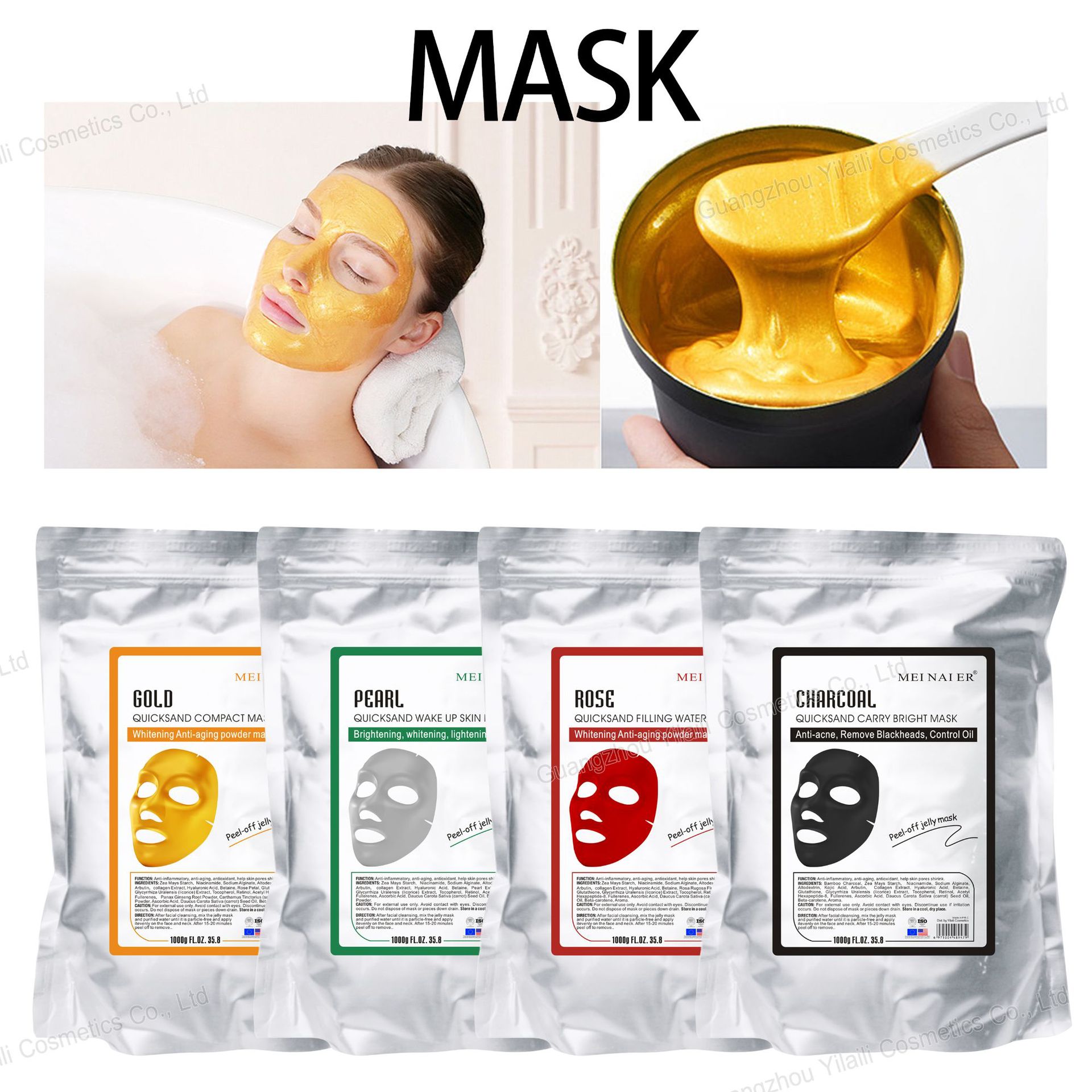 Wholesale of cross-border DIY SPA jelly mask powder, collagen firming Hydrating Anti-aging crystal powder and soft mask powder Specification drawing
