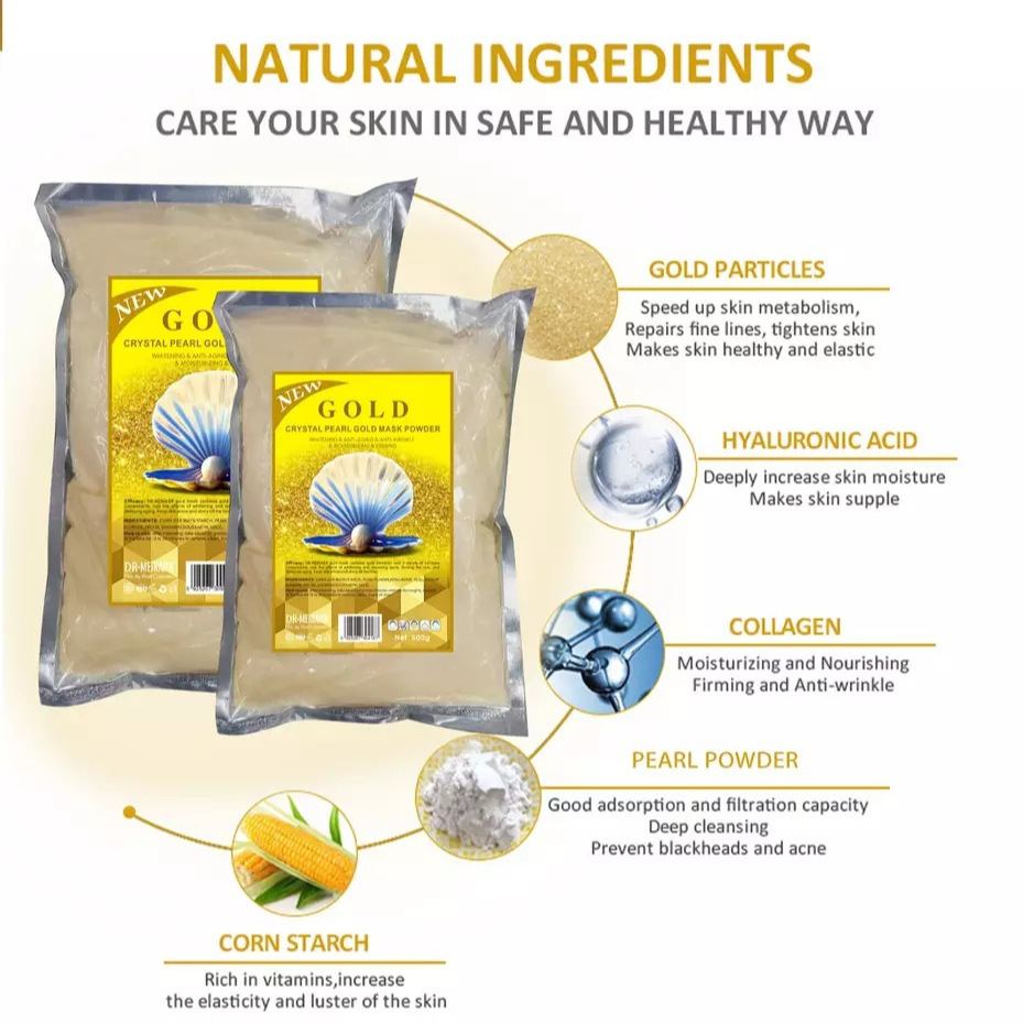 24K Gold Collagen Jelly Mask Powder, Natural crystal beauty Facial Moisturizing Mask Powder, cross-border skin care Specification drawing
