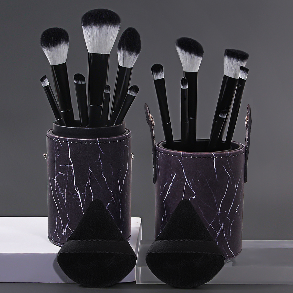 13-piece makeup brush set, soft bristle loose powder contour brush, complete set of soft bristle beauty tools, sponge powder puff, storage bucket full figure