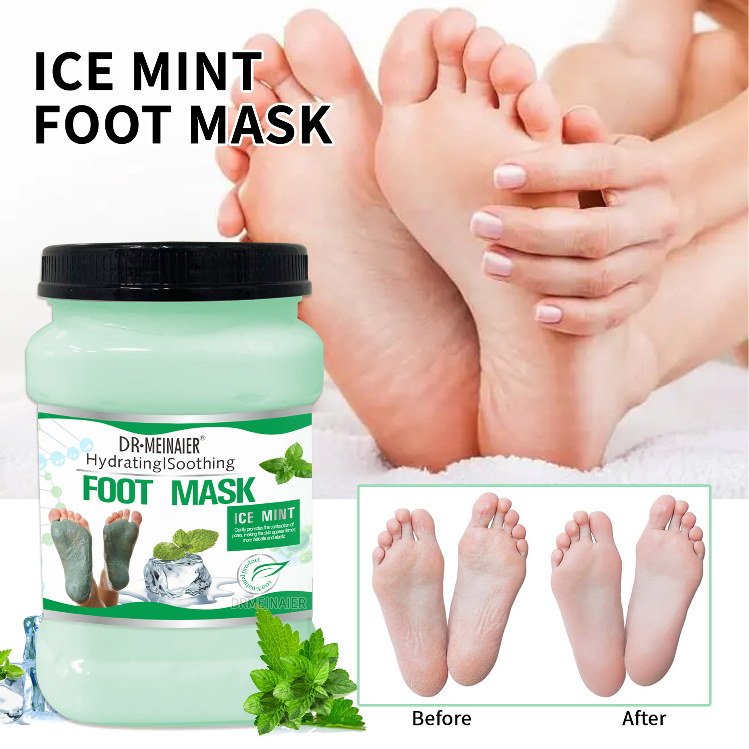 Cross-border 1kg Mint foot Mask Exfoliating foot Mask Deep Cleansing Chicken skin Massage Cream factory wholesale full figure