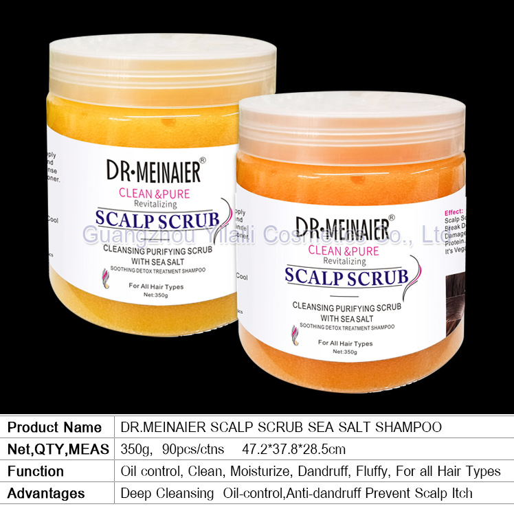 Cross-border turmeric Scalp Scrub, Oil-control Cleansing Shampoo, Rich shampoo foam, 350g Sea salt bestseller Application Scenario