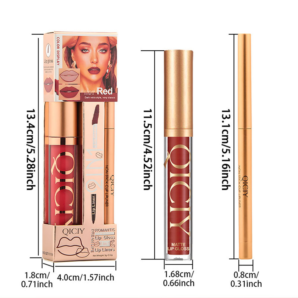 Cross-border exclusive QICIY matte lip gloss set, matte pearlescent non-stick cup lip gloss, a best-selling lip gloss from Europe and America Item Picture