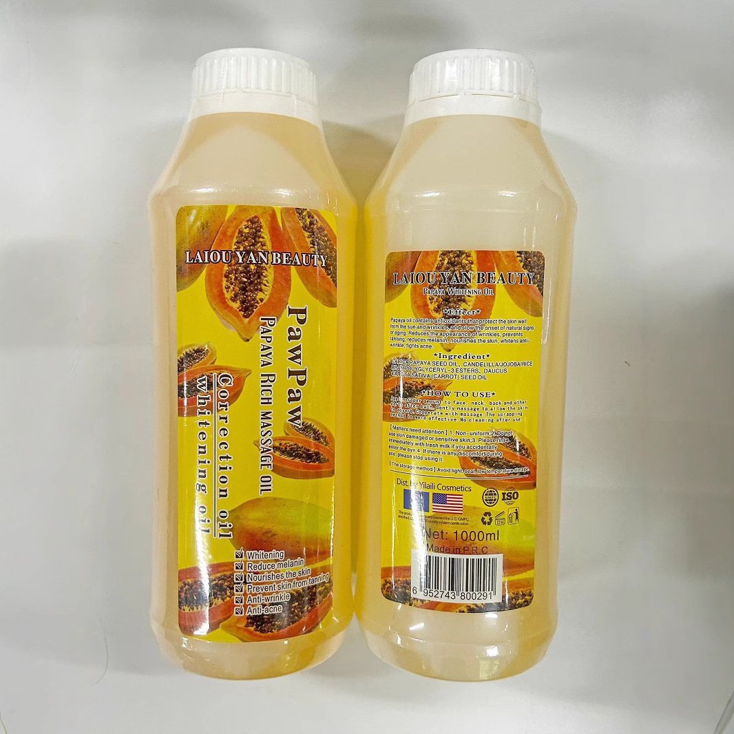 Cross-border exclusive supply of papaya Almond arbutin essential oil Brightening and Moisturizing Massage Oil Moisturizing plant oil 1000ml wholesale Application Scenario