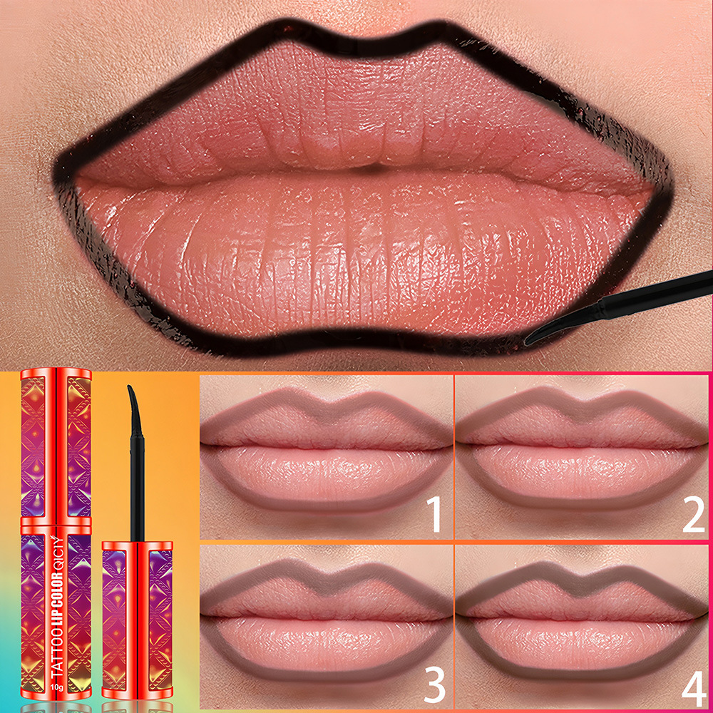 Cross-border exclusive QICIY+ 4-color peel-off lip gloss and lip liner are waterproof, long-lasting, do not fade, easy to apply, and moisturizing bestsellers Specification drawing