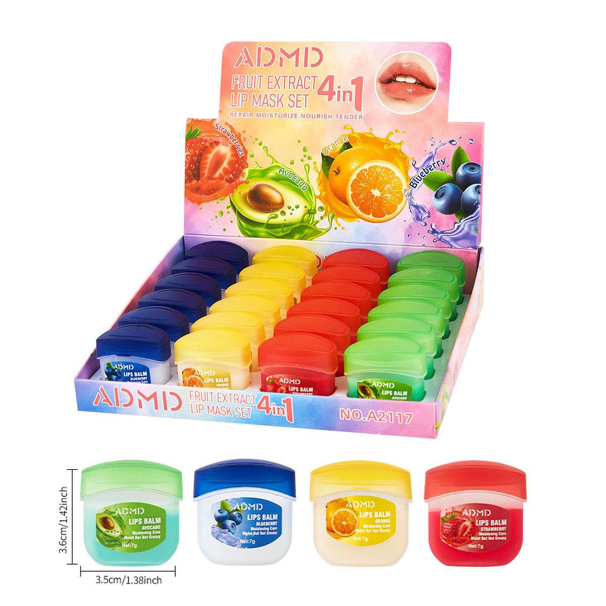 Cross-border exclusive ADMD Vaseline Lip Balm for Women 7g Moisturizing and Anti-Cracking Lip Mask Set Item Picture