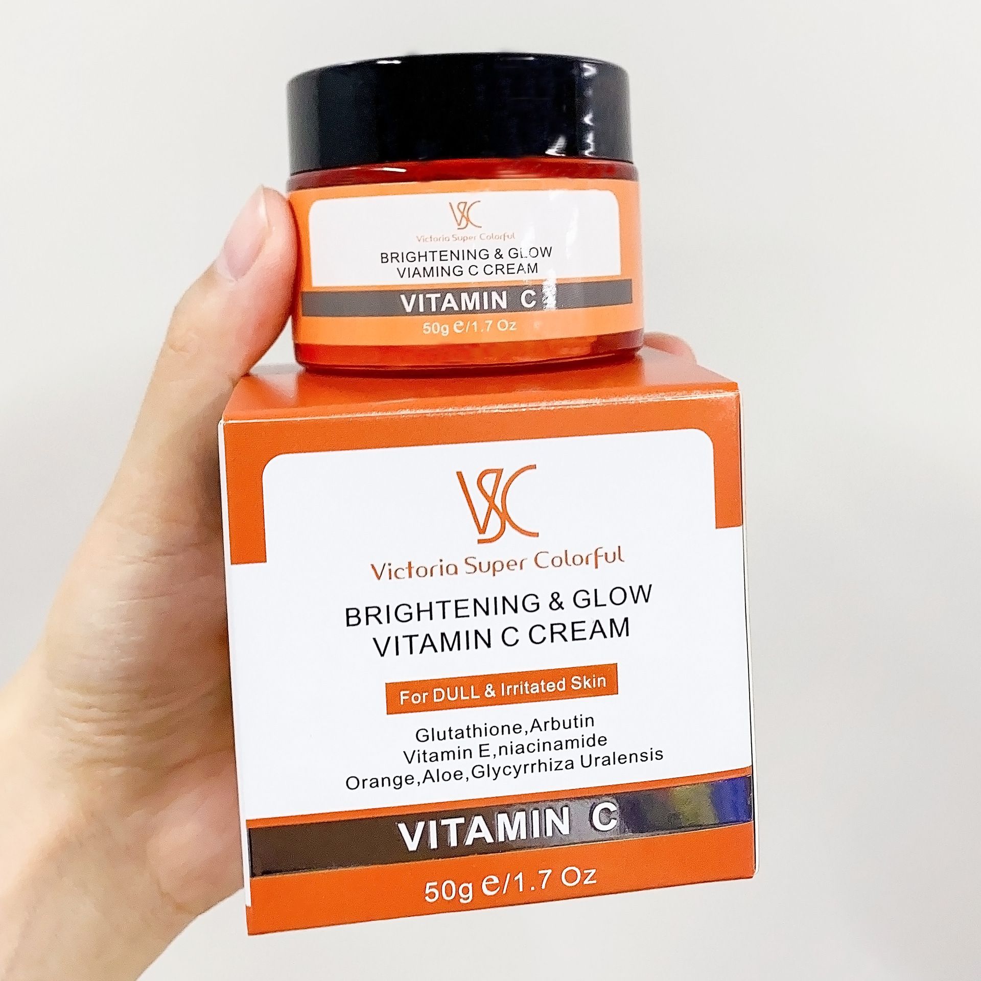 Cross-border VC cream brightens skin tone, moisturizes and nourishes. Vitamin C cream, vitamin night cream, wholesale from export factory, 50g details Picture