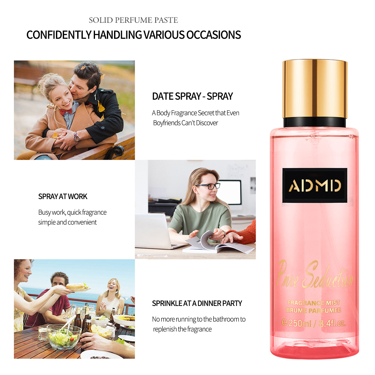 250ML alcohol-free perfume spray for cross-border trade, Victoria Flower and Fruit Fragrance Spray Application Scenario