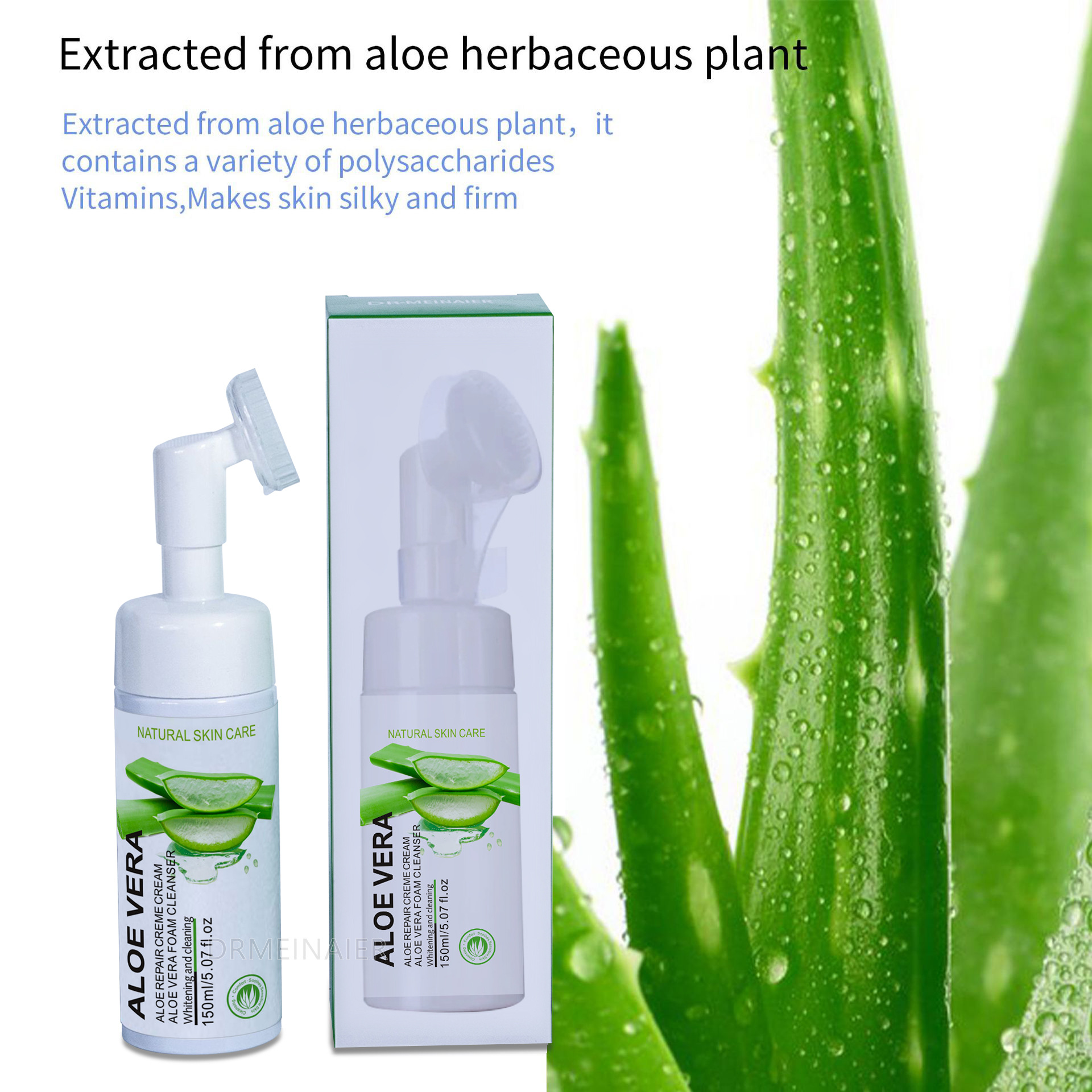 Cross-border Aloe Vera Mousse Facial Cleanser 450ml Foaming Facial Cleanser, Gentle Deep Cleansing, hydrating and moisturizing Facial Cleanser Application Scenario