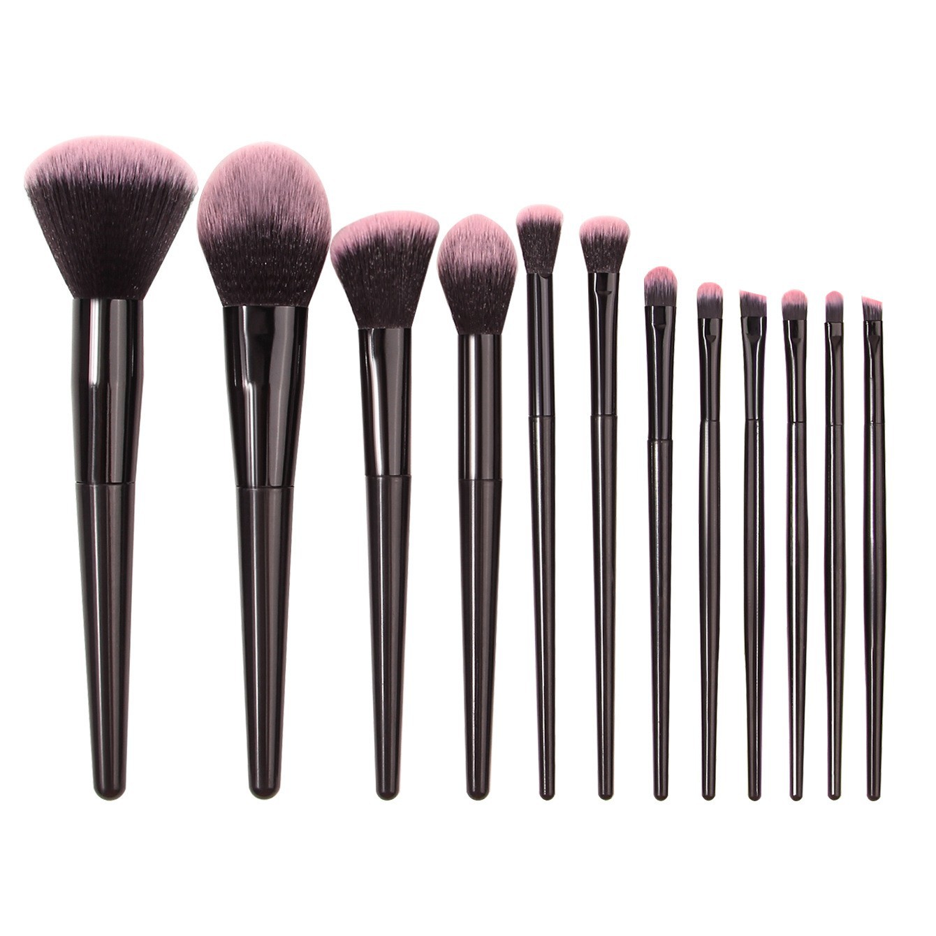 New 12-piece makeup brush set in stock, portable makeup brush storage bucket set, strong powder grasping power, popular set brush Item Picture