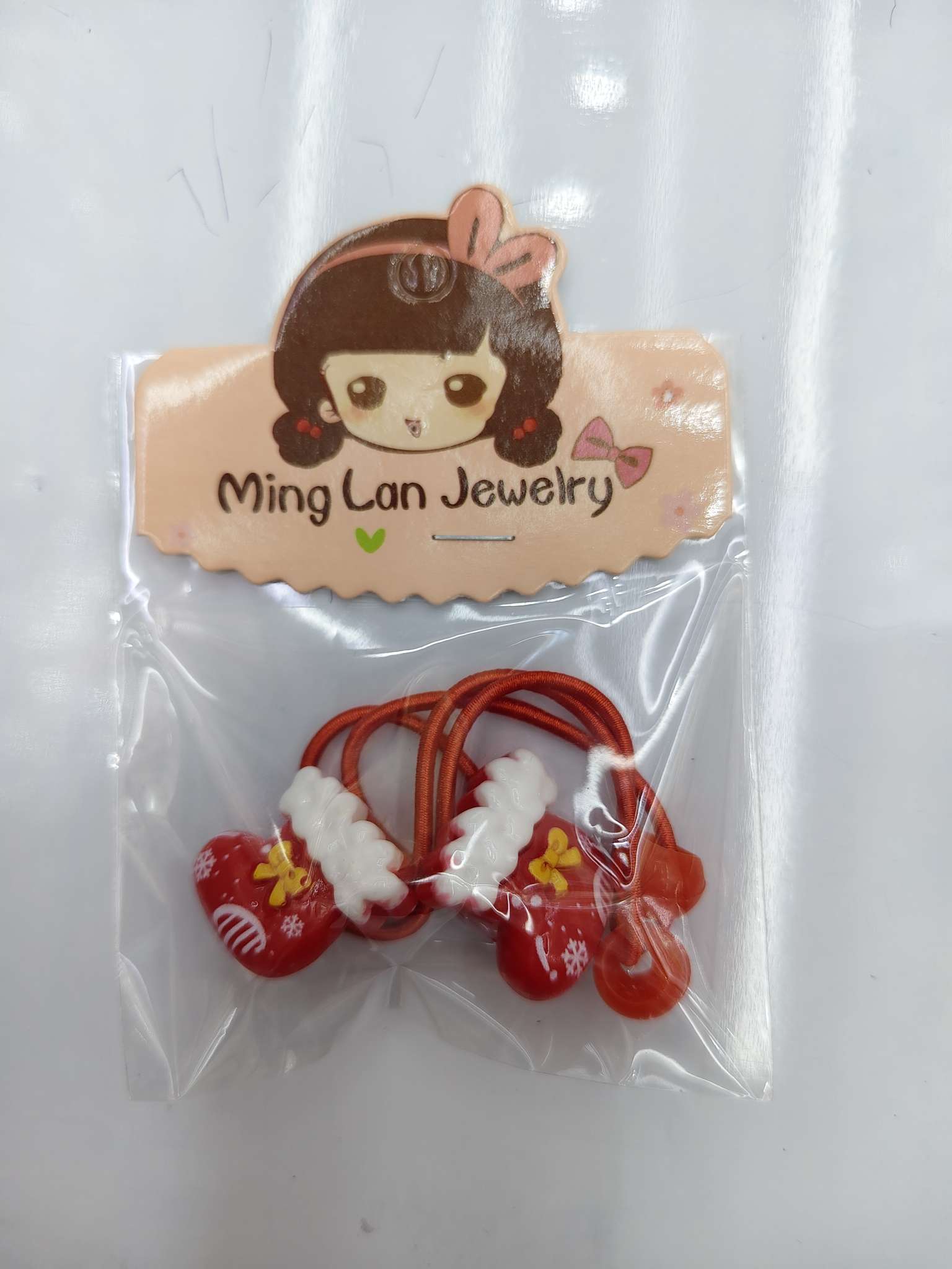 最近流行款式圣诞节儿童头饰五款一卡不同图案，3007B茗兰饰品详情图3