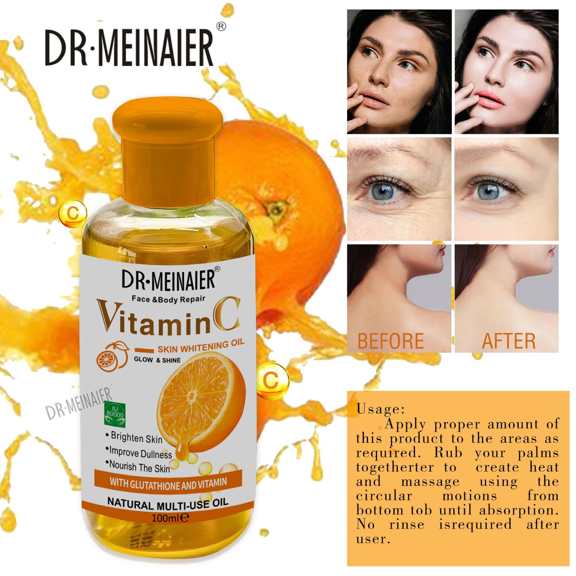 Cross-border Fresh Orange VC essential Oil Moisturizes the face and body, brightening the skin, hydrating and darkening massage oil, Vitamin C100ml Application Scenario