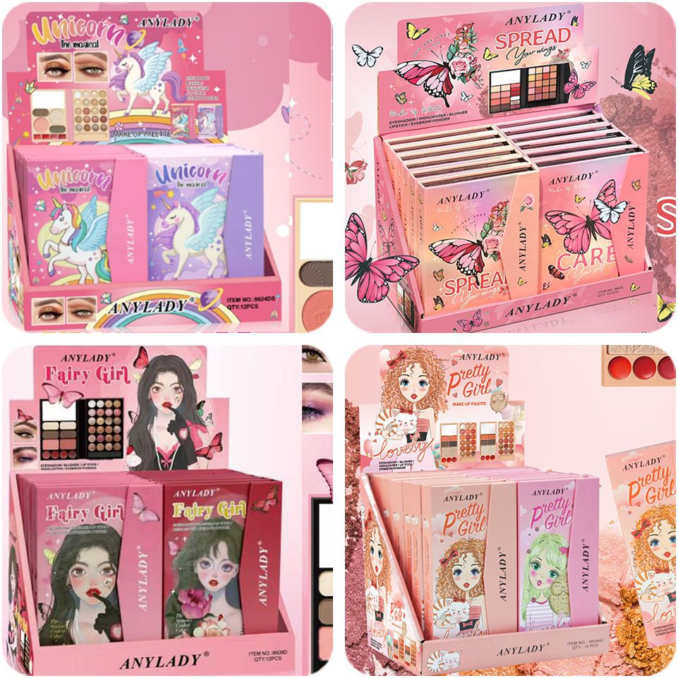 Only for export to foreign trade [ANYLADY] paper-based eyeshadow, blush, contouring and makeup set makeupSET matte full figure
