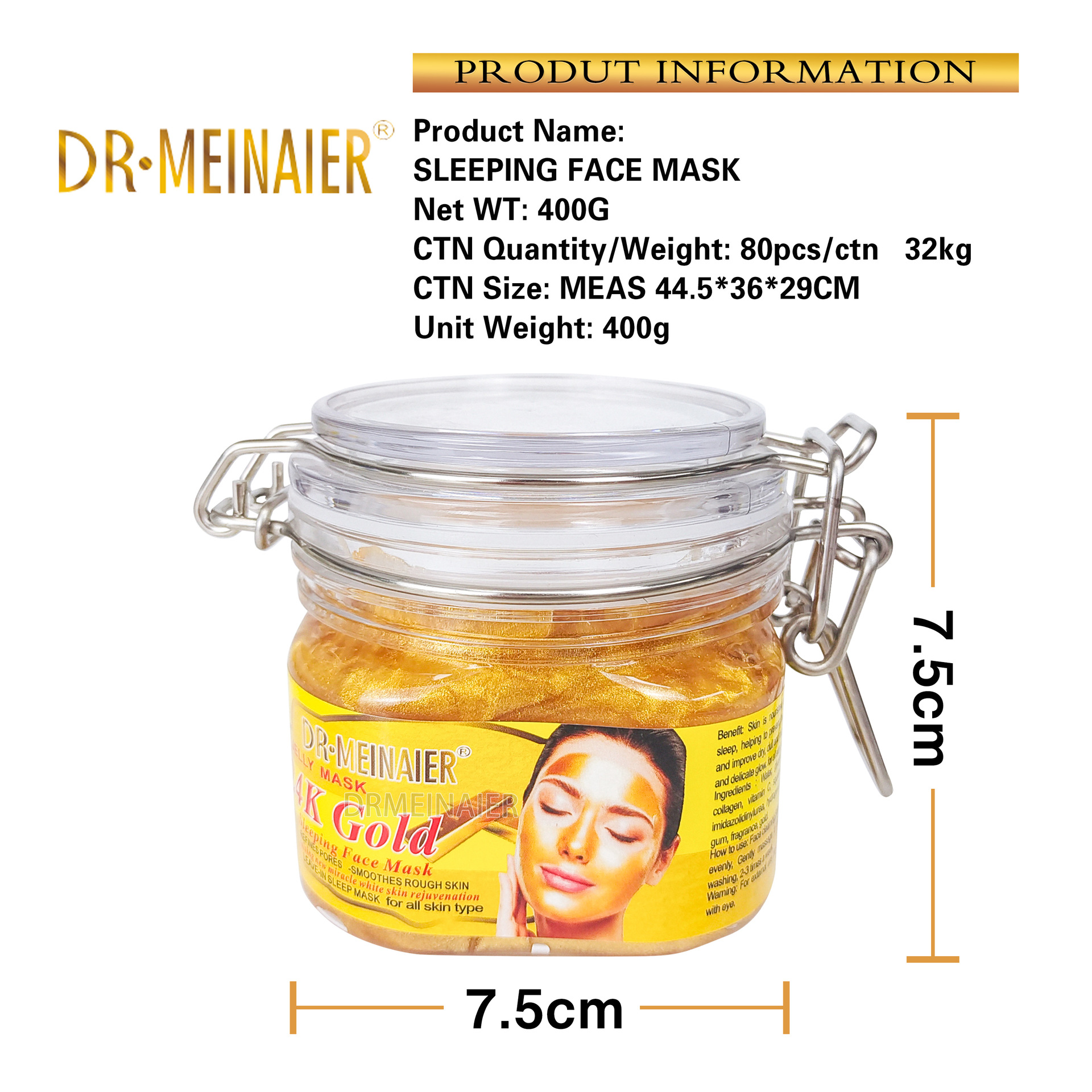 Cross-border jelly mask, leave-in sleeping mask, moisturizing application, refreshing hydration, moisturizing, fair and tender skin, repair and freezing mask Item Picture