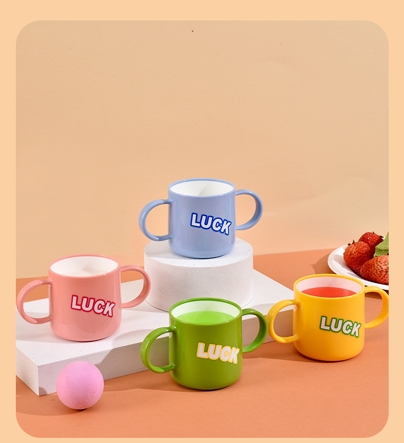 G28-GH-2588 Children's double-handled cup, new household food-grade large-diameter water cup, open and easy to clean, open cup for learning to drink detail image 11