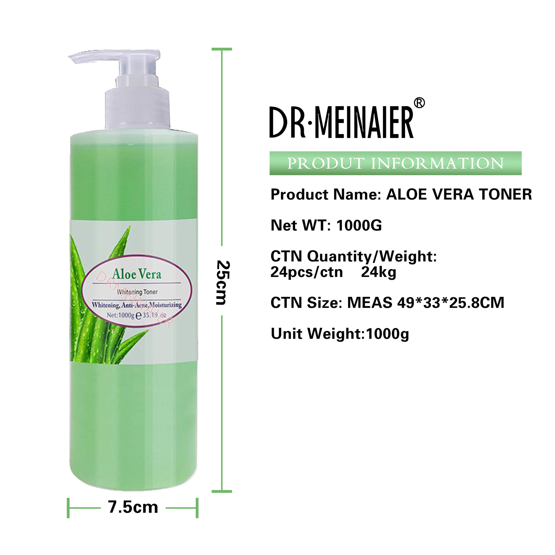 Cross-border exclusive Aloe Vera Repairing Moisturizing Toner, Nourishing and softening Toner series, refreshing, firming, brightening and shrinking Toner Item Picture