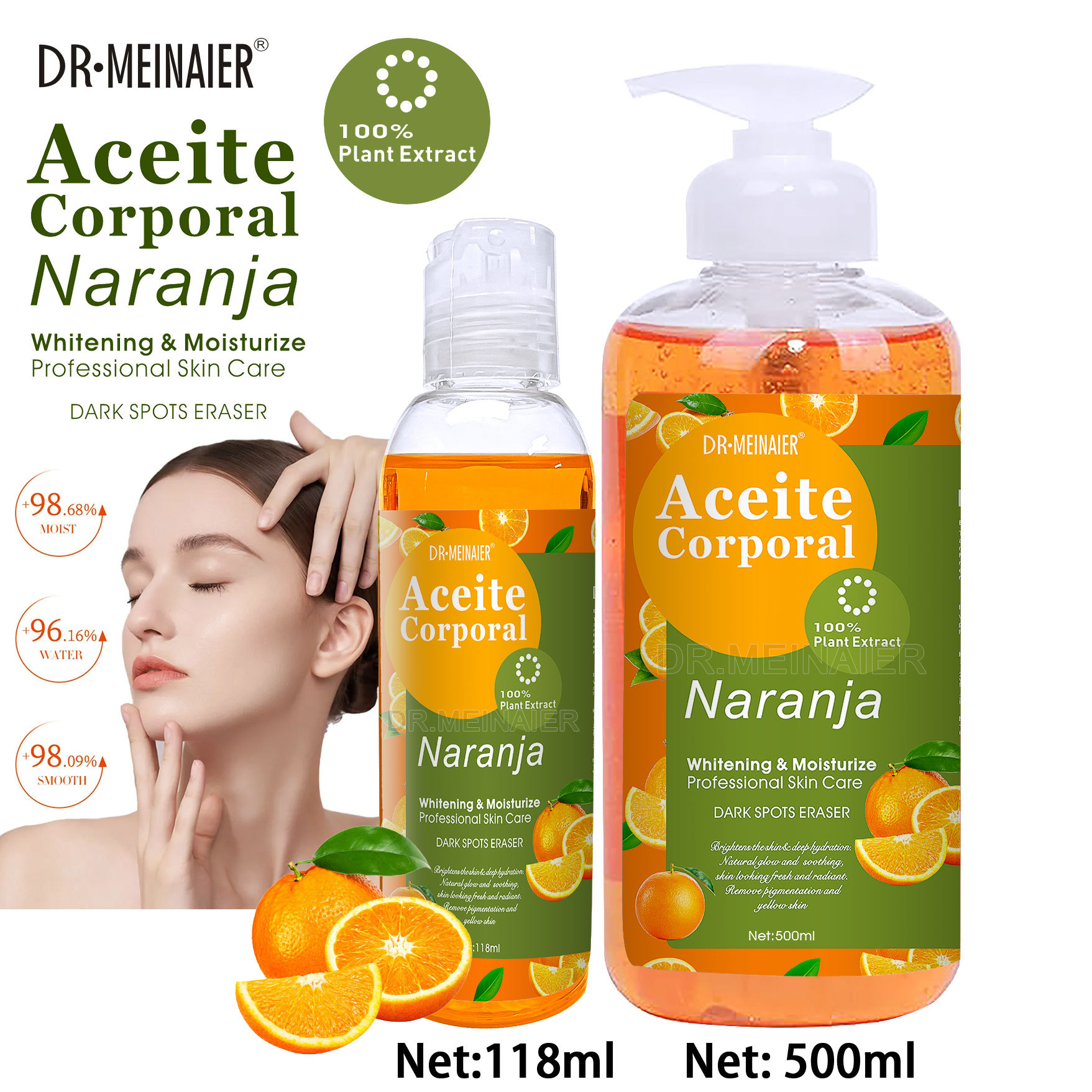 Cross-border fresh orange Vitamin C essential oil skin care Body Massage and manipulation essential oil shoulder and neck opening back skin care base oil VC oil full figure