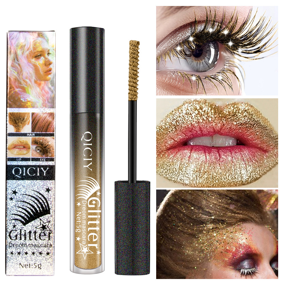 Cross-border exclusive QICIY+ 6-color shiny eyelashes, waterproof, not easy to smudge, long-lasting, thick, curly and styled eyelashes full figure