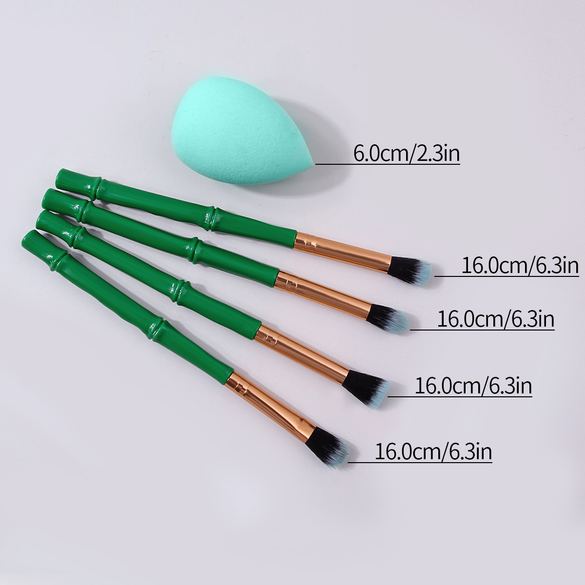 4 bamboo-handled makeup brushes, eyeshadow brushes, smudging brushes, brightening and highlighting brushes, dry and wet dual-purpose, no-makeup foundation, sponge egg Application Scenario