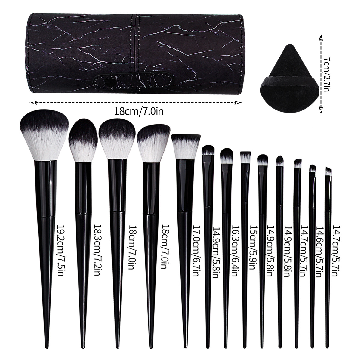 13-piece makeup brush set, soft bristle loose powder contour brush, complete set of soft bristle beauty tools, sponge powder puff, storage bucket Application Scenario