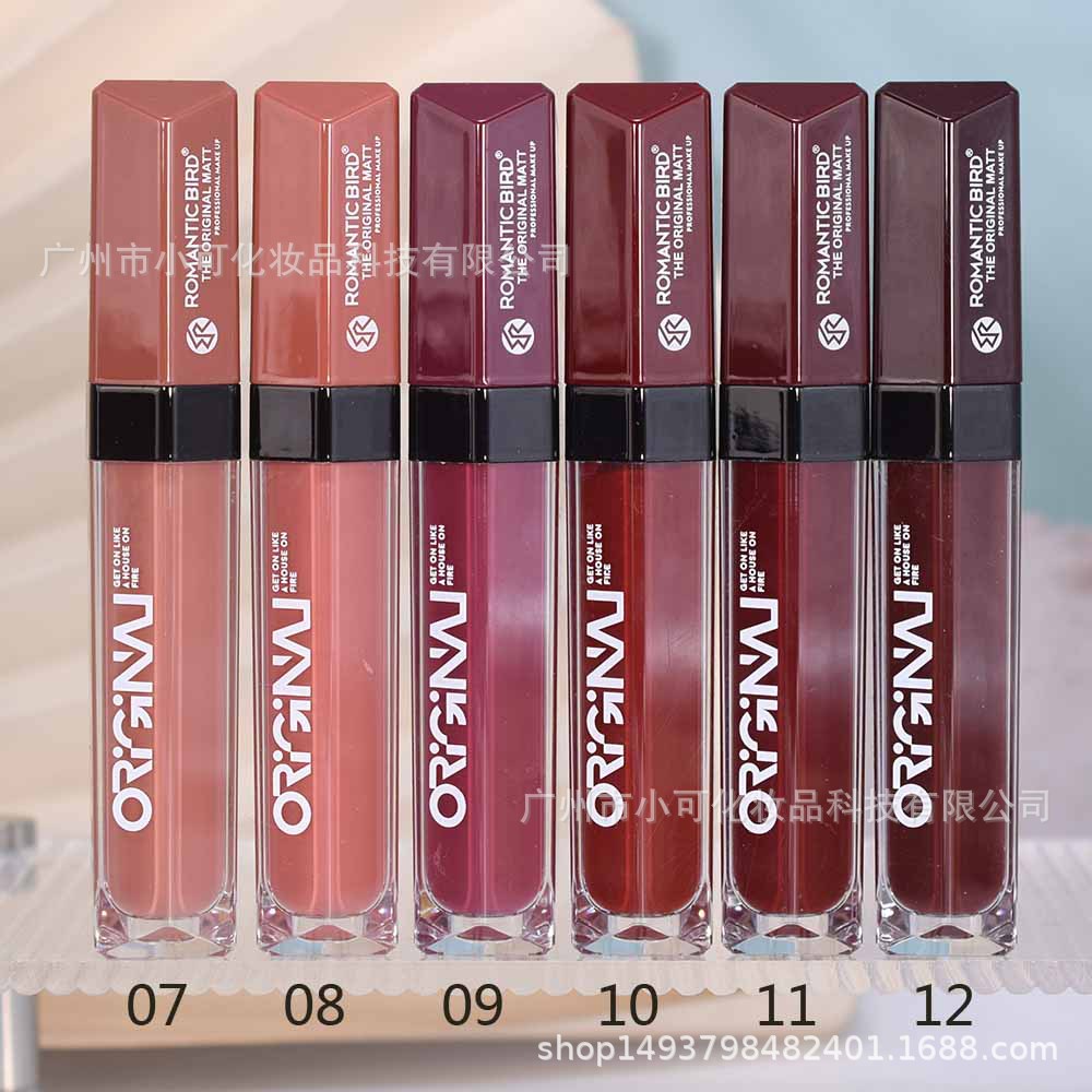 Only export [ROMANTIC BIRD] RB273 MATTE Lip Gloss 12 colors mixed MATTE LIPGLOSS Application Scenario