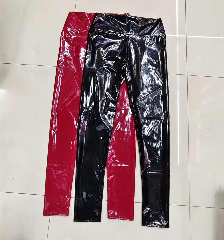 工厂现货  跨境新款批发 大码涂胶镜面高弹打底裤 性感高腰乳胶亮皮大码女装长裤裤子女装裤子女宽松休闲详情图2