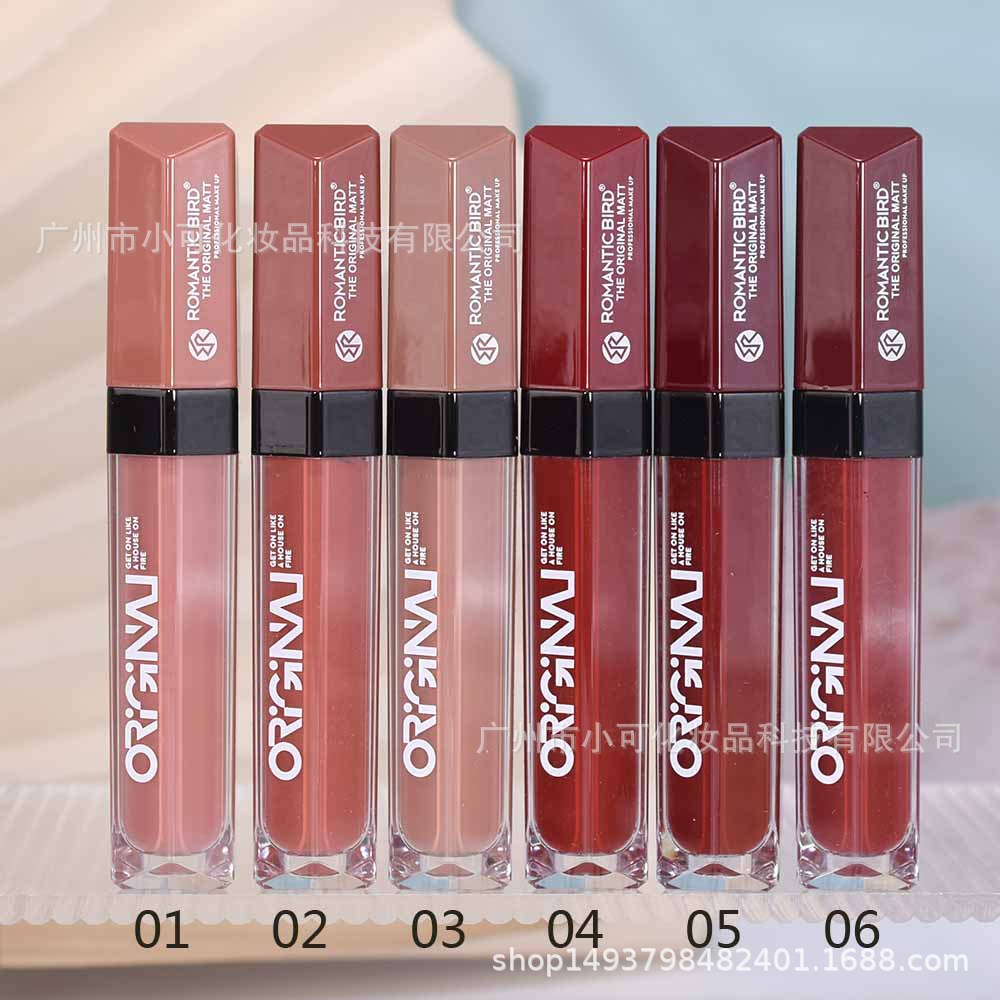Only export [ROMANTIC BIRD] RB273 MATTE Lip Gloss 12 colors mixed MATTE LIPGLOSS Specification drawing