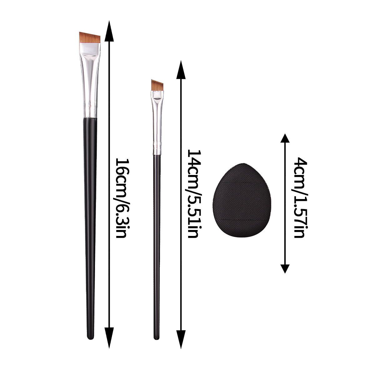4 Fine blade eyeliner brushes, flat and slanted eyebrow brushes, under-eye brush, eye makeup brush, mini air cushion thumb powder puff Application Scenario