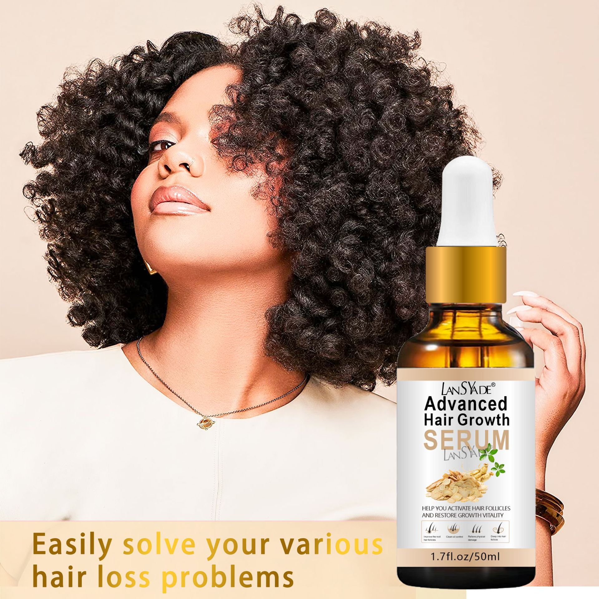 Cross-border ginseng essence, Hair growth and nourishment essence, Hair Repair and Care essence, Hair growth liquid, Hair Care essential oil details Picture