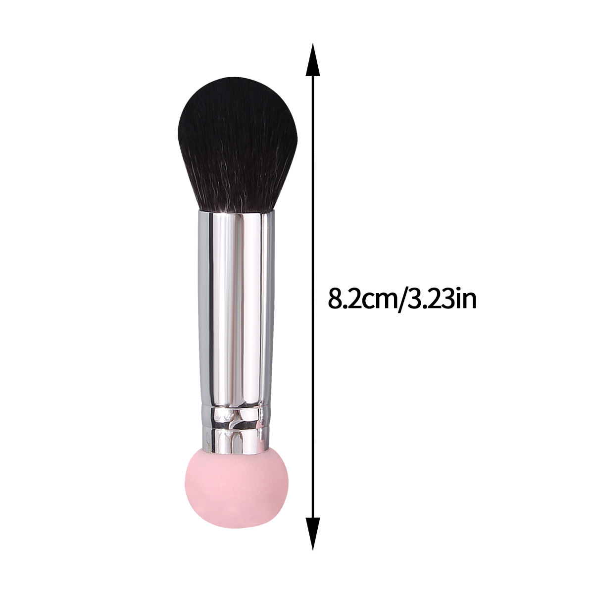 2-piece mini dual-head two-in-one makeup brush, silver tube pink sponge head loose powder blush brush, concealer brush sleeve brush Application Scenario