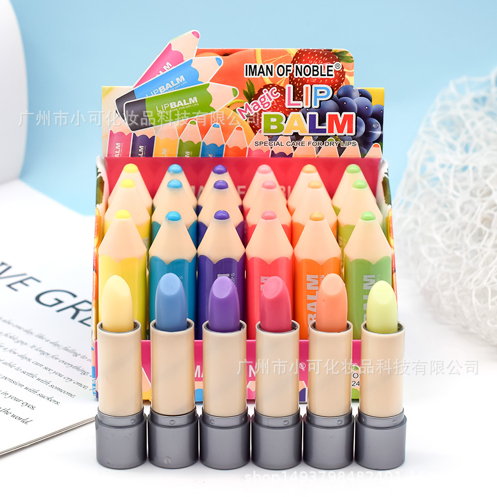 Only export [IMAN OF NOBLE] LB-66 Crayon Tube Color-changing and temperature-changing Moisturizing Lipstick New style Specification drawing