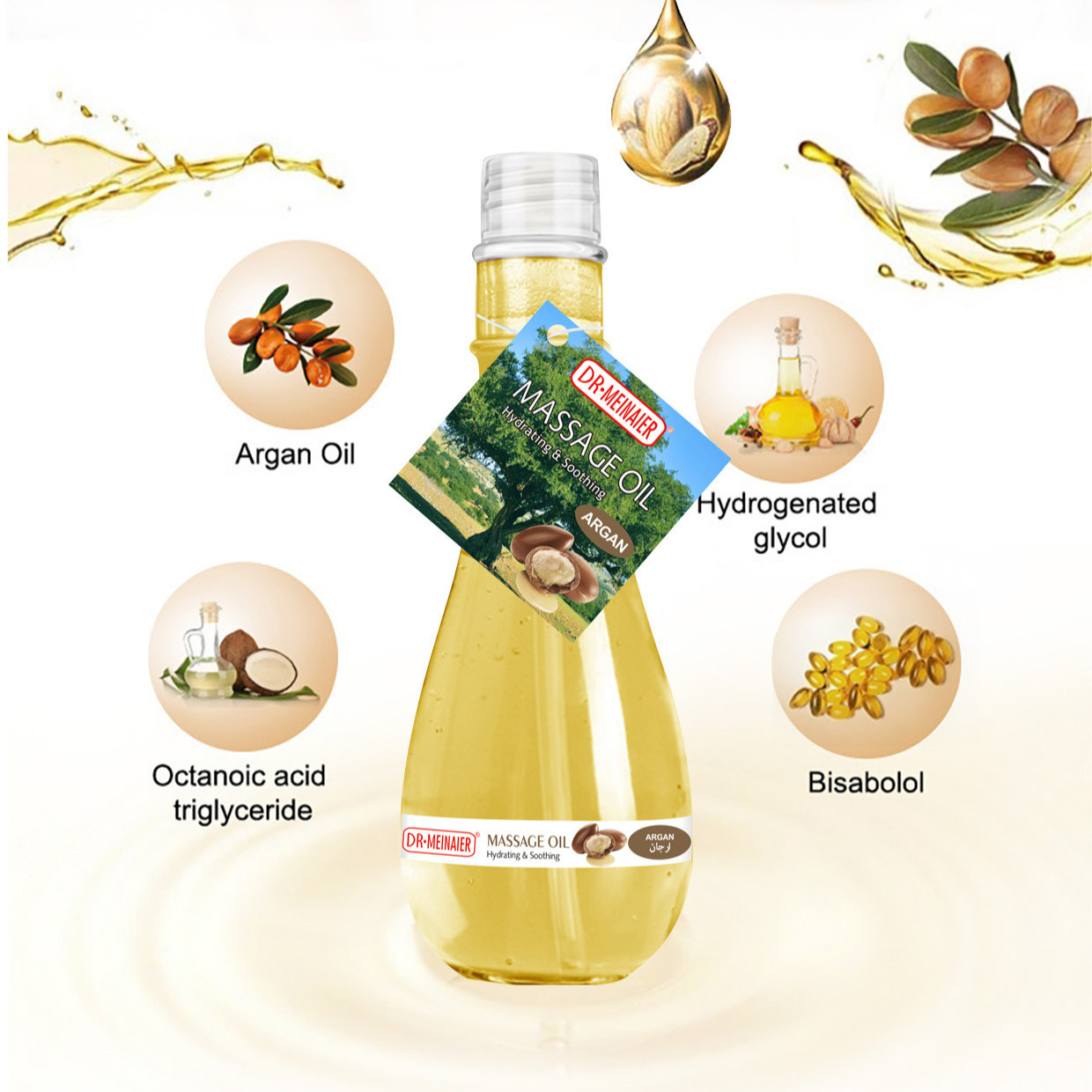 Cross-border Forrest Gump Oil Facial and Body Hair Care Massage Essential Oil Full-body Nourishing and Soothing Almond Oil Coconut Oil 120ml details Picture