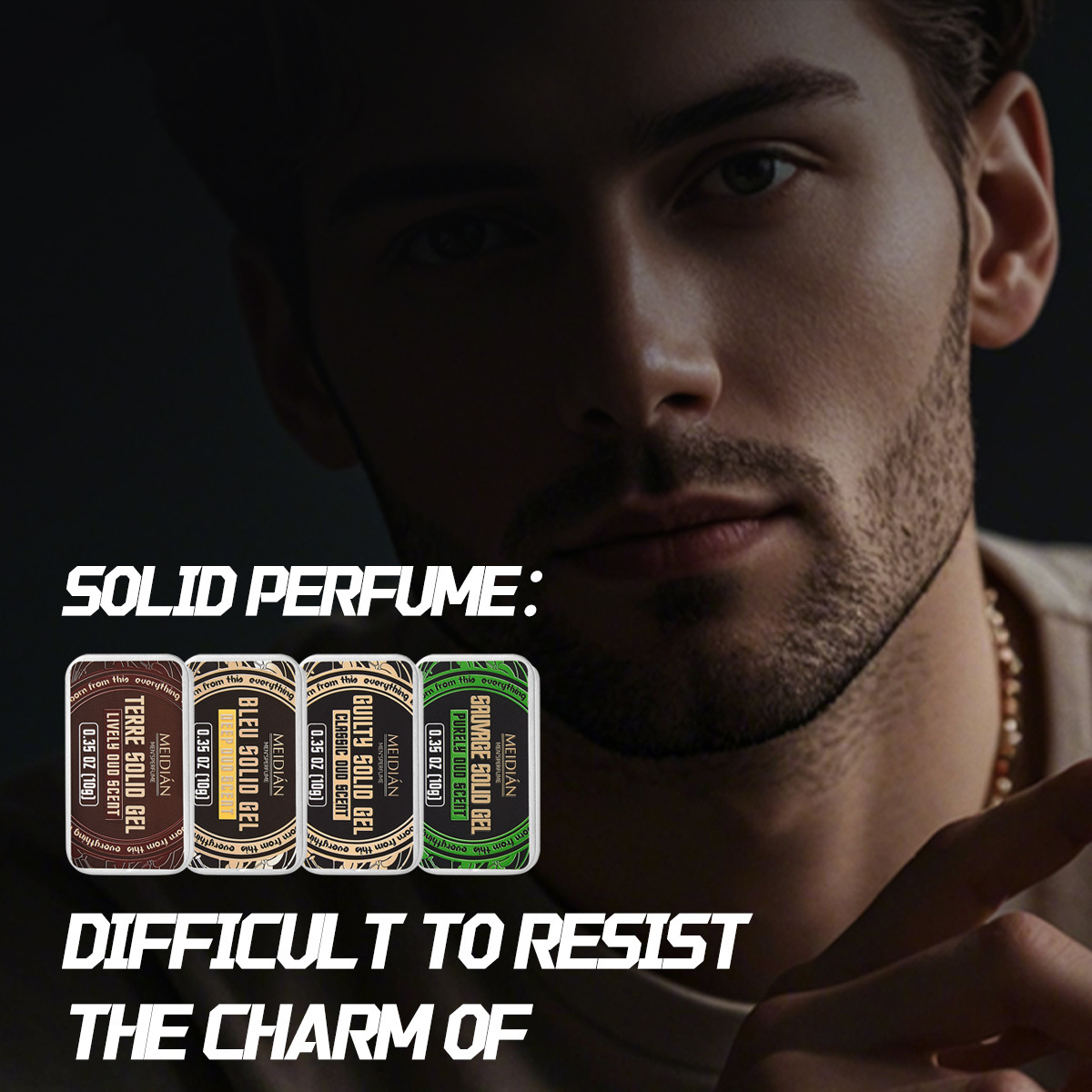【 Cross-border Exclusive 】 Meidian Men's Body Balm: Long-lasting Fragrance, Portable Solid Perfume, Portable Body Balm Application Scenario