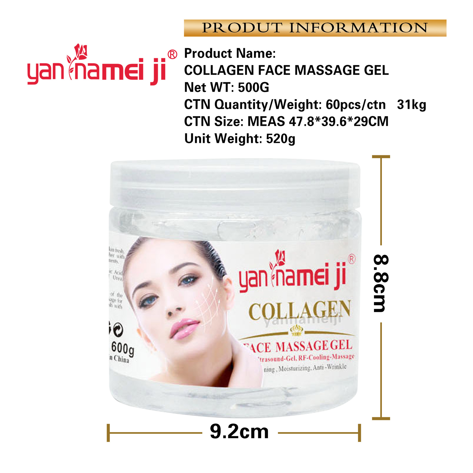 Cross-border exclusive facial collagen gel for hydrating, moisturizing, firming and massage gel 500g for export wholesale Item Picture